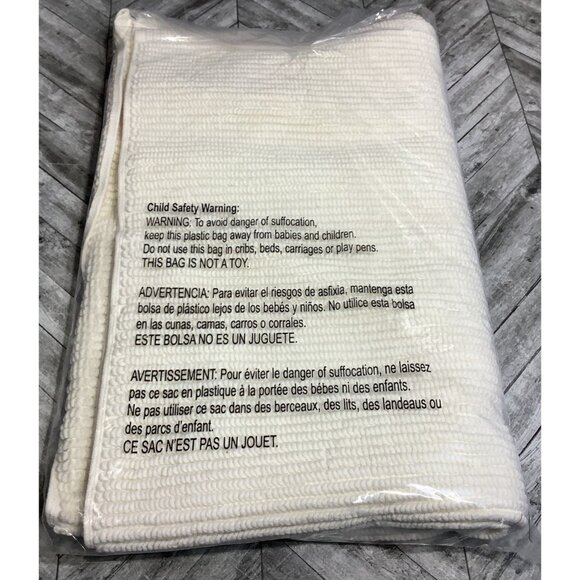 Wellbe Bath Mat White 100% Turkish Cotton Blend Anti-Slip 20" x 34" Absorbent - Picture 4 of 4